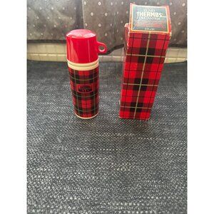 Vtg Plaid Thermos 3 Oz Sweet Honesty Body Splash Decanter Orig Box   2 ITEMS $25